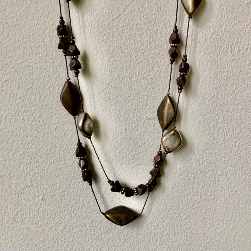 EUC Double-Layered Dark Bronze Necklace